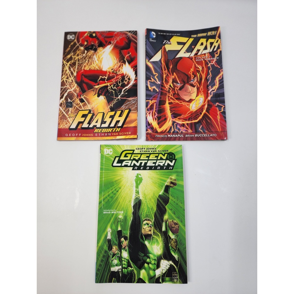DC Comics Graphic Novel Lot The Flash Rebirth New 52 Vol 1 Green Lantern Rebirth
